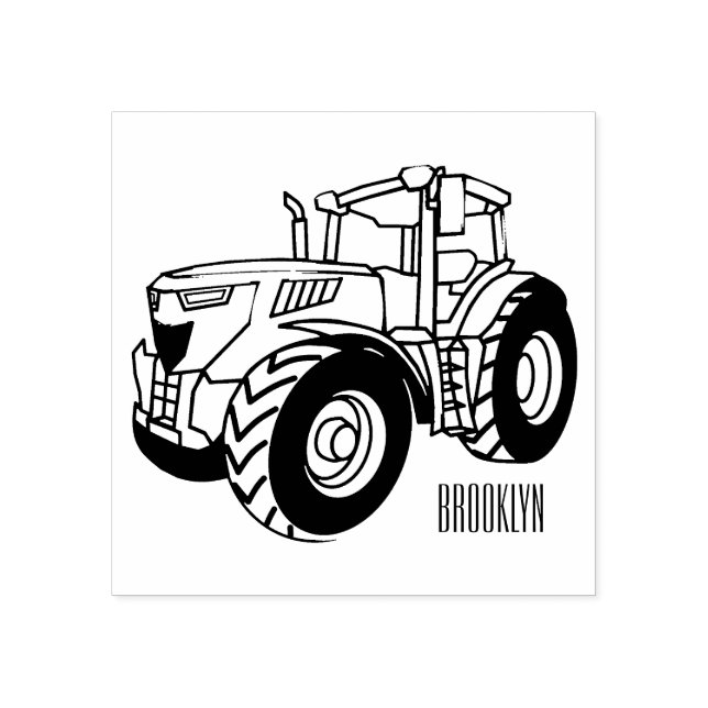Tractor cartoon illustration  rubber stamp (Imprint)