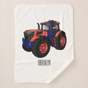 Tractor cartoon illustration sherpa blanket
