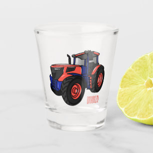 Tractor cartoon illustration shot glass