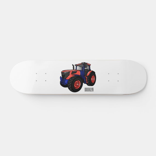 Tractor cartoon illustration  skateboard (Horz)