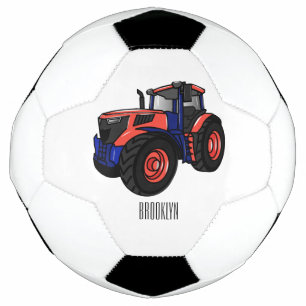 Tractor cartoon illustration soccer ball