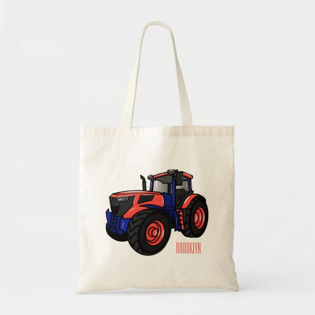 Tractor cartoon illustration  tote bag (Front)