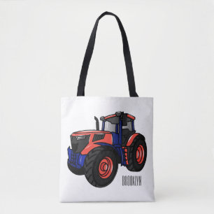 Tractor cartoon illustration tote bag