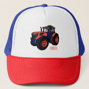 Tractor cartoon illustration trucker hat