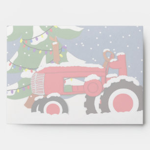 Tractor Christmas 5 x 7 Invitation Envelope