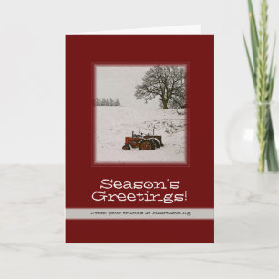 Tractor Christmas Card: Add Your Business Name Holiday Card
