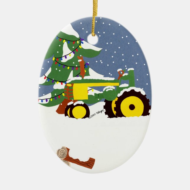 Tractor Christmas Tree Ornament (Front)