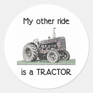 Tractor Classic Round Sticker