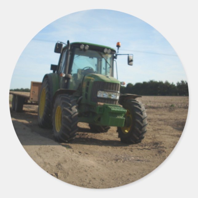 tractor classic round sticker (Front)