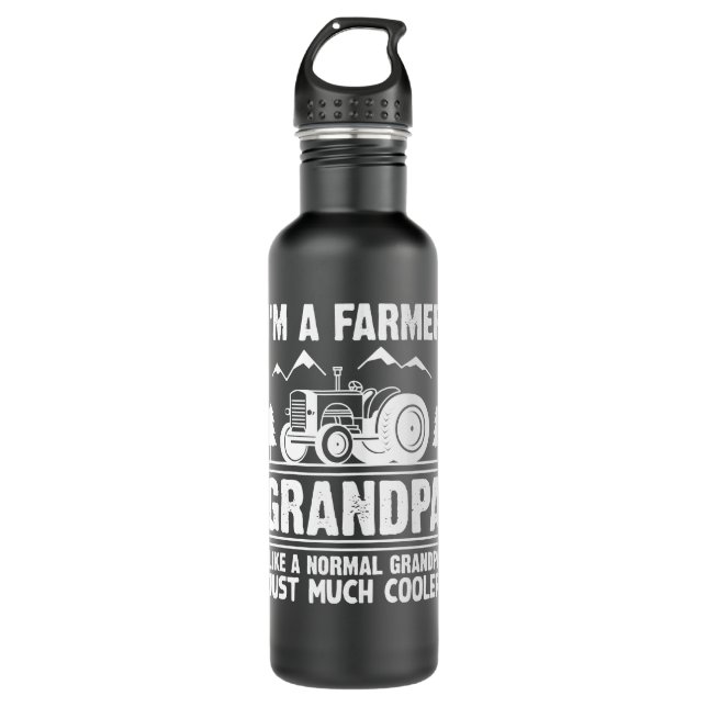 Tractor Cool Farmer Grandpa596 farmer 710 Ml Water Bottle (Front)