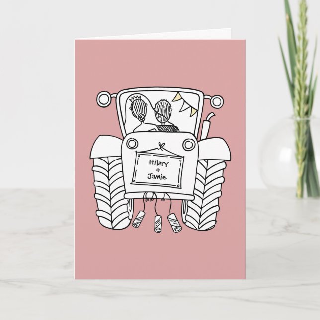 Tractor Country Wedding Card (Front)