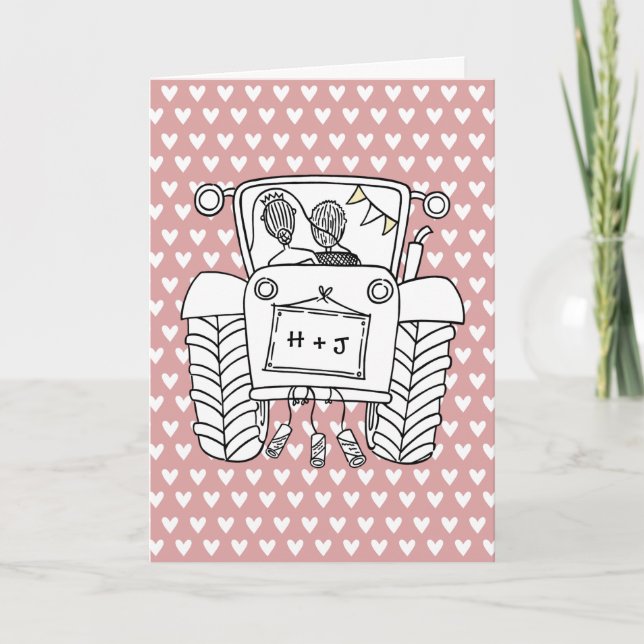 Tractor Country Wedding Card (Front)