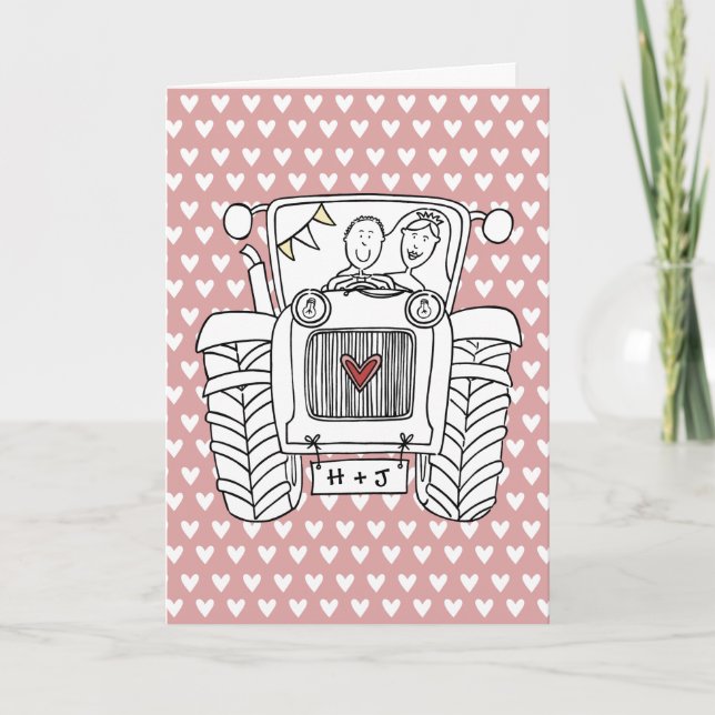 Tractor Country Wedding Card (Front)
