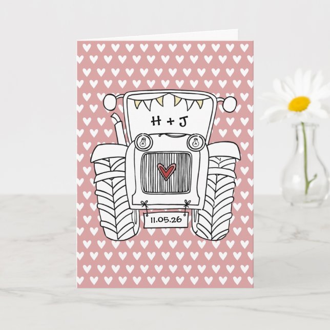 Tractor Country Wedding Card (Small Plant)
