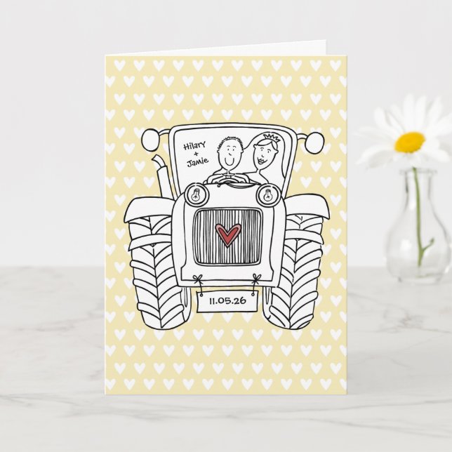 Tractor Country Wedding Card (Small Plant)