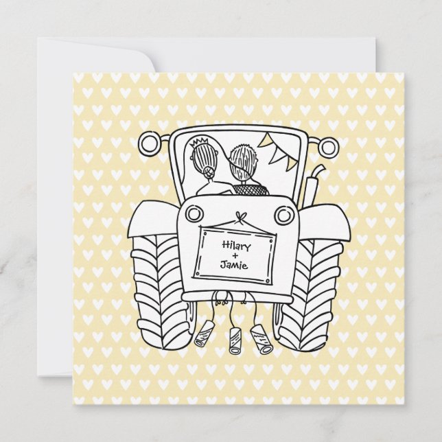 Tractor Country Wedding Evening Reception Invitation (Front)