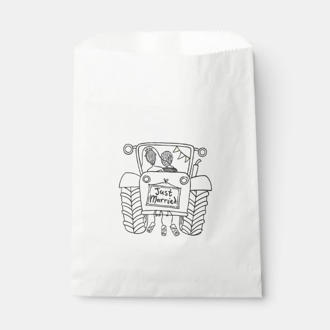 Tractor Country Wedding Favor Bag (Front)