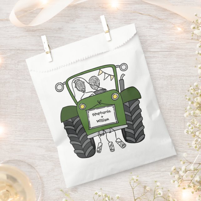 Tractor Country Wedding Favor Bag (Clipped)