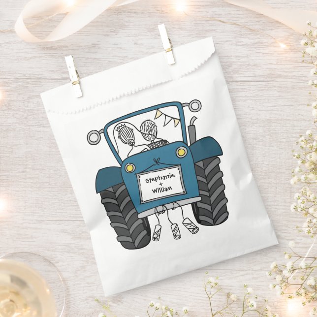 Tractor Country Wedding Favor Bag (Clipped)