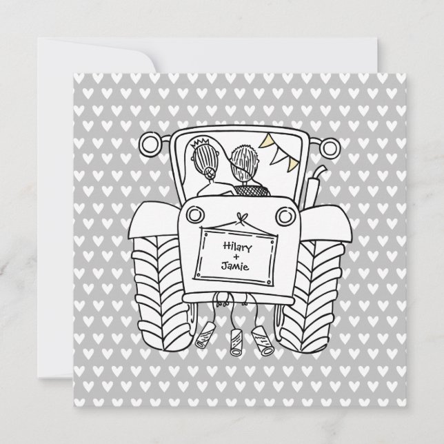 Tractor Country Wedding  Invitation (Front)