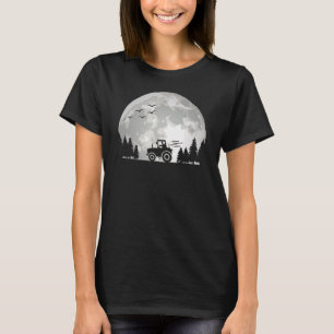 Tractor Driver Farming Agriculture Moon Funny Farm T-Shirt