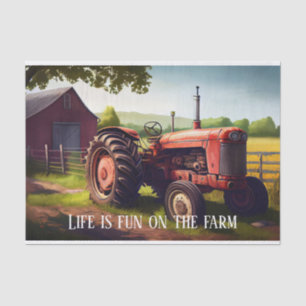 Tractor Farm Barn Agricultural Machinery Landscape Tissue Paper