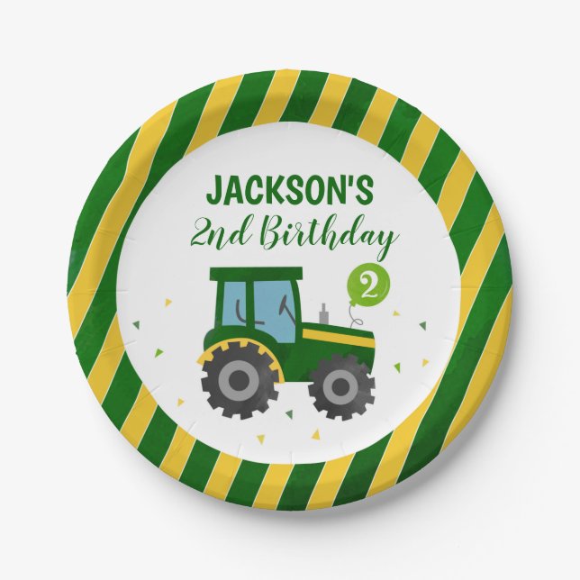 Tractor Farm Barnyard Birthday Party Paper Plates (Front)