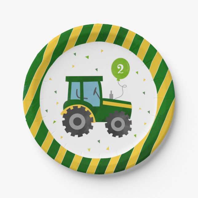 Tractor Farm Barnyard Birthday Party Paper Plates (Front)