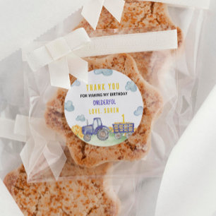 Tractor Farm Birthday Party Favour Labels
