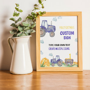 Tractor Farm Birthday Party Table Sign