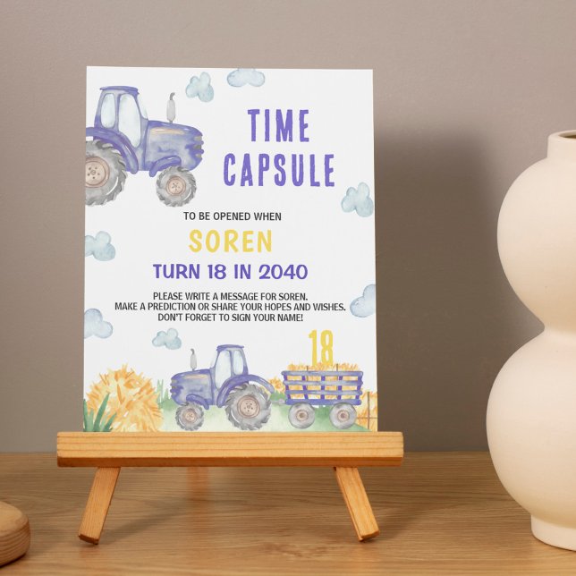 Tractor Farm Birthday Time Capsule Sign (Creator Uploaded)