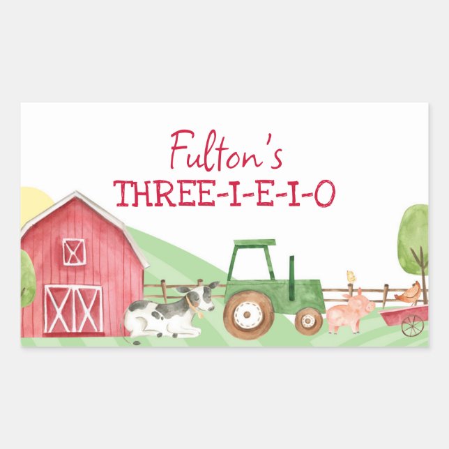Tractor Farm Rectangle Gable Box Sticker (Front)