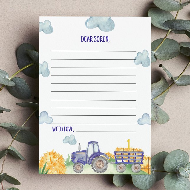 Tractor Farm Time Capsule Note Message Card (Creator Uploaded)