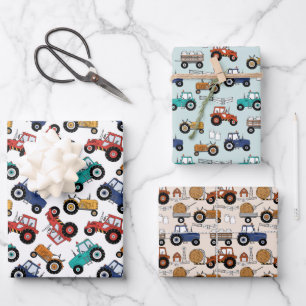 Tractor Farm Wrapping Paper Sheet