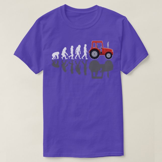 Tractor Farmer Evolution with Shadow T-Shirt (Design Front)