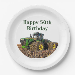 Tractor Farming Birthday Farm Change the Age Cool Paper Plate