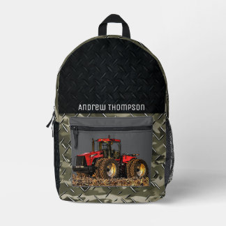 Tractor Farming Equipment Cool Agriculture Printed Backpack