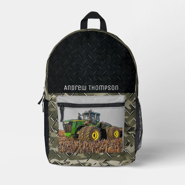 Tractor Farming Equipment Cool Agriculture  Printed Backpack (Front)