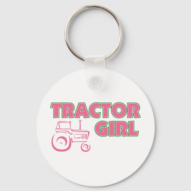 Tractor Girl Key Ring (Front)