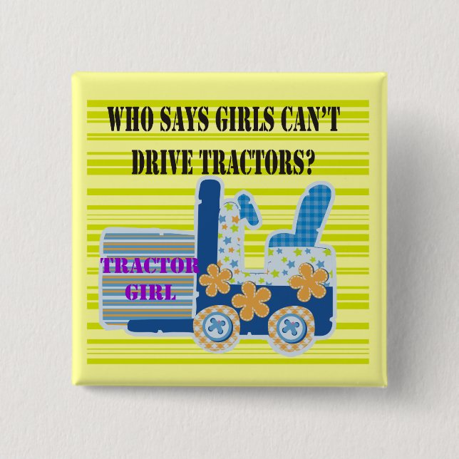 Tractor Girl Tshirts and Gifts 15 Cm Square Badge (Front)