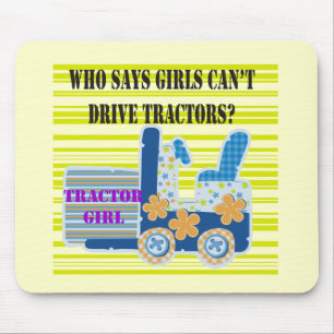 Tractor Girl Tshirts and Gifts Mouse Pad