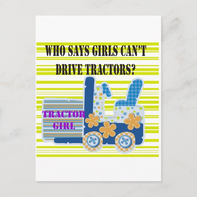Tractor Girl Tshirts and Gifts Postcard (Front)