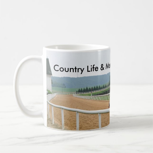 Tractor Harrows Track, Country Life Coffee Mug (Left)