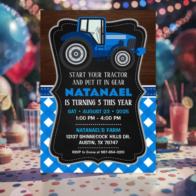 Tractor Invitation for Farm Birthday Party (Tractor Invitation for Farm Birthday Party)