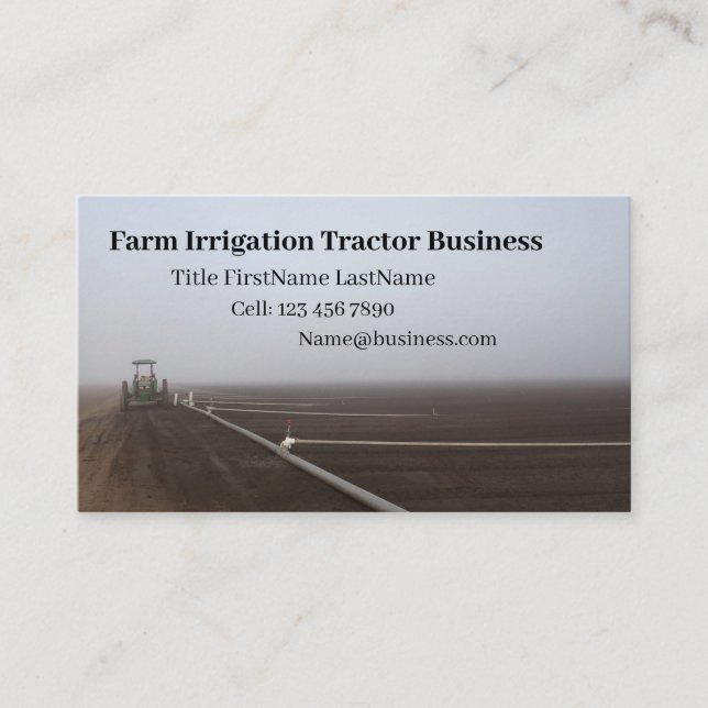 Tractor Irrigation Pipe Field Business Card (Front)