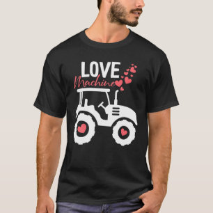 Tractor Love Machine Valentines Day Heart Boys Tra T-Shirt