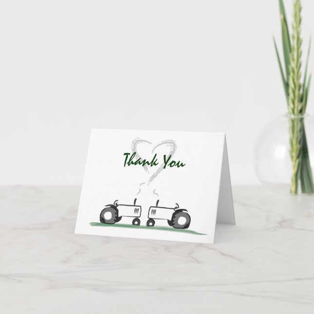 Tractor Love Thank-Your Note Card (Front)
