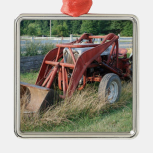 tractor metal ornament