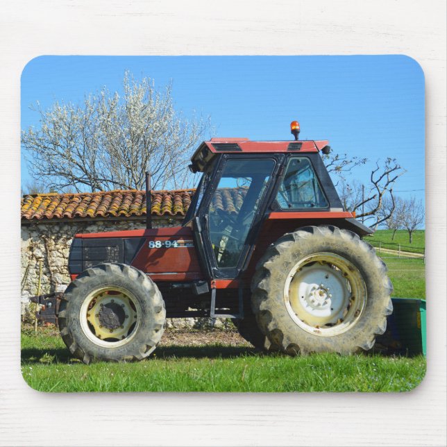 Tractor on a farm in France Mouse Pad (Front)