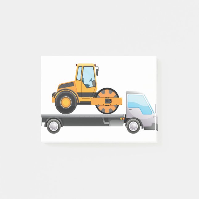 Tractor on moving truck post-it notes (Front)